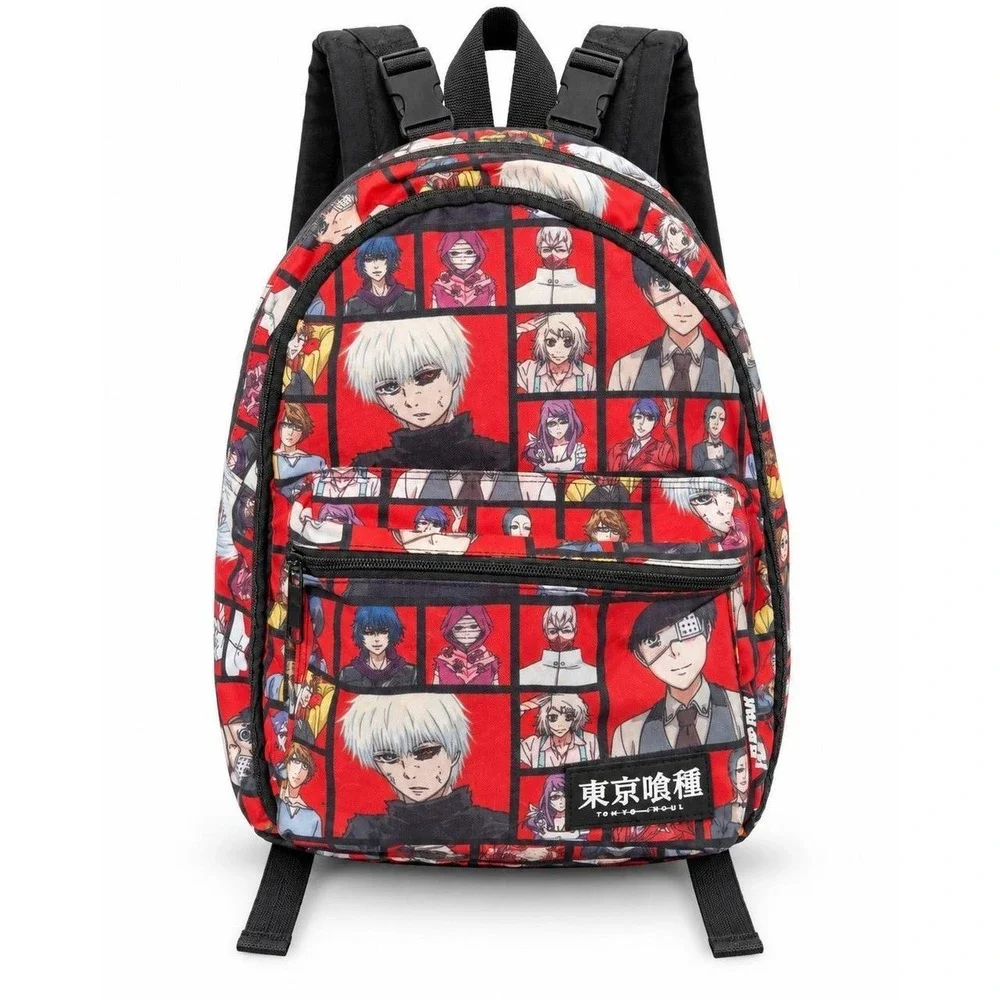 Tokyo Ghoul Flip Pak Mini Backpack Red Character Grid Print Anime Bag